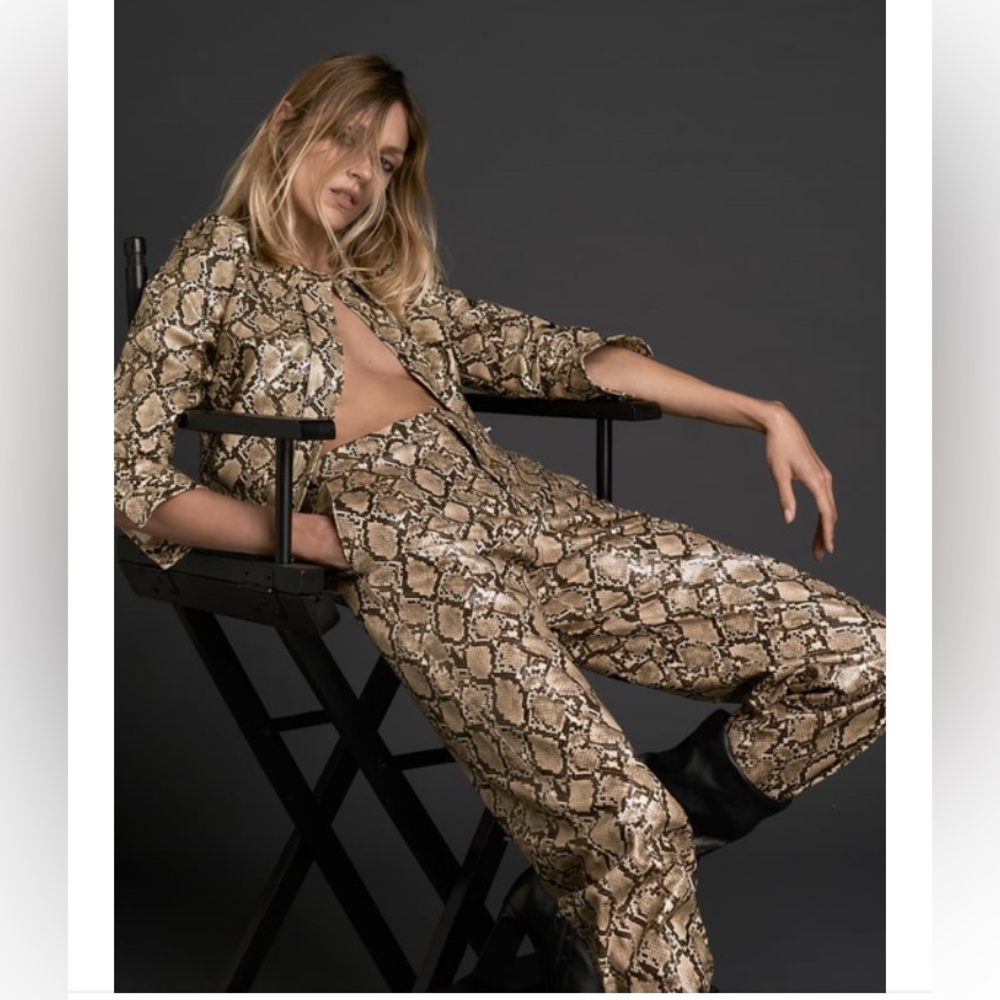 Snakeskin Trendy Faux Pants